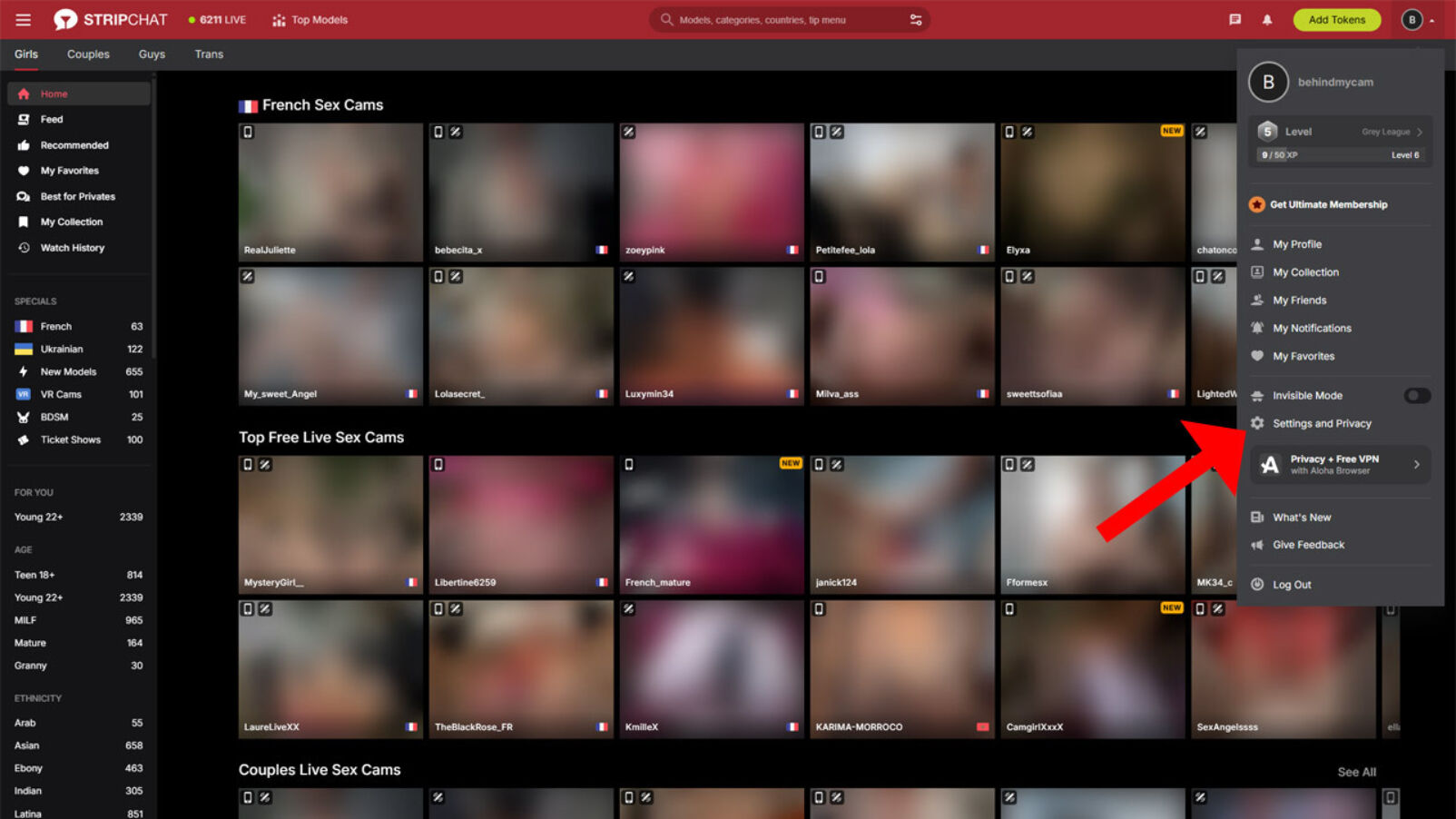 Delete stripchat account step 2