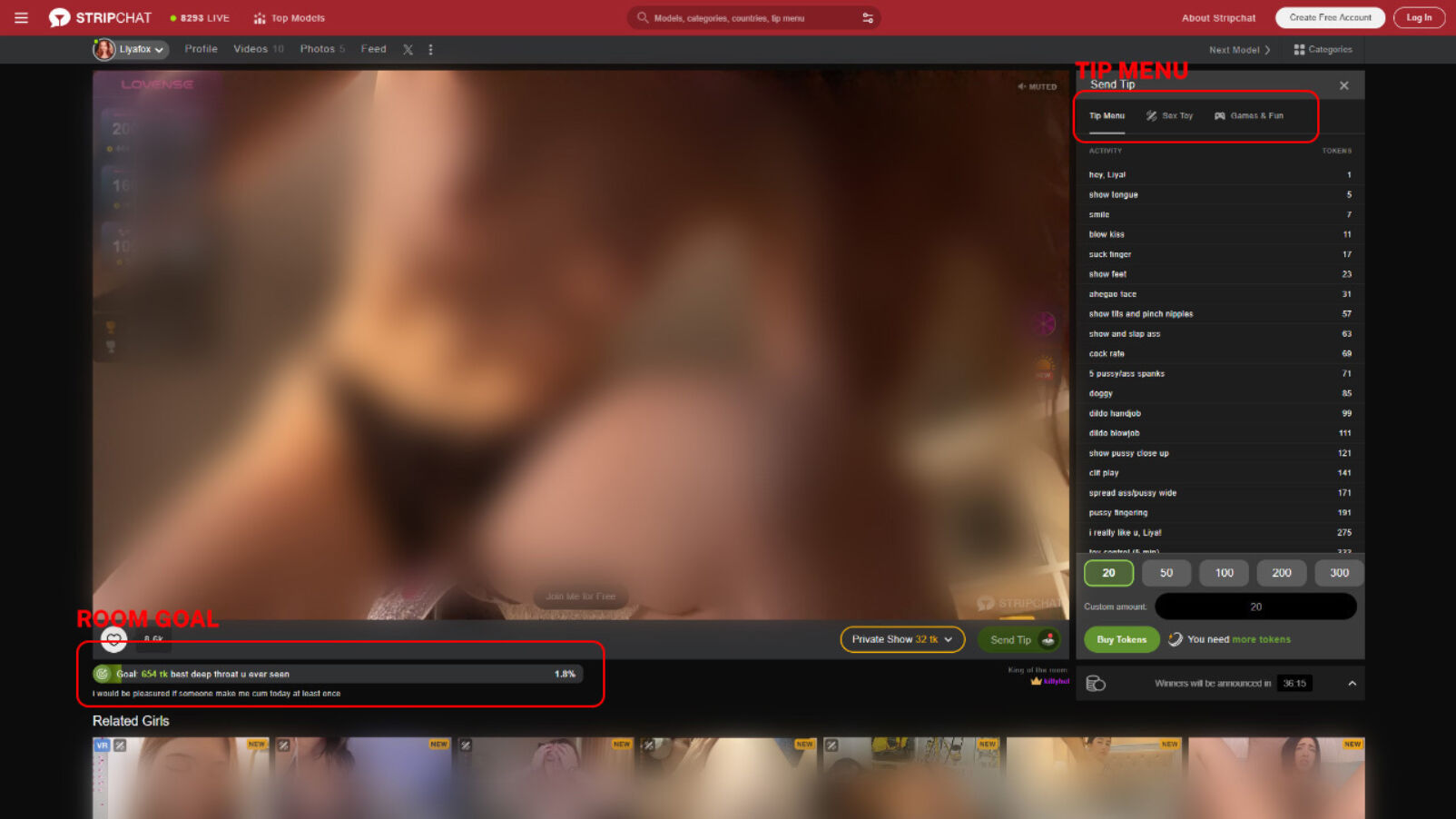 Stripchat tips and goal